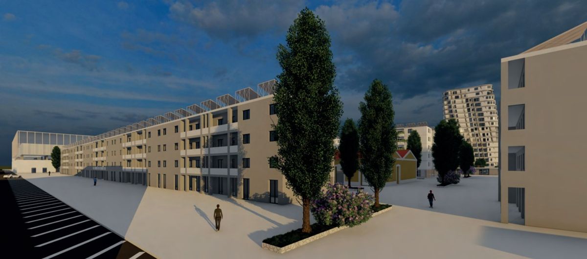 Piazza pedonale di progetto