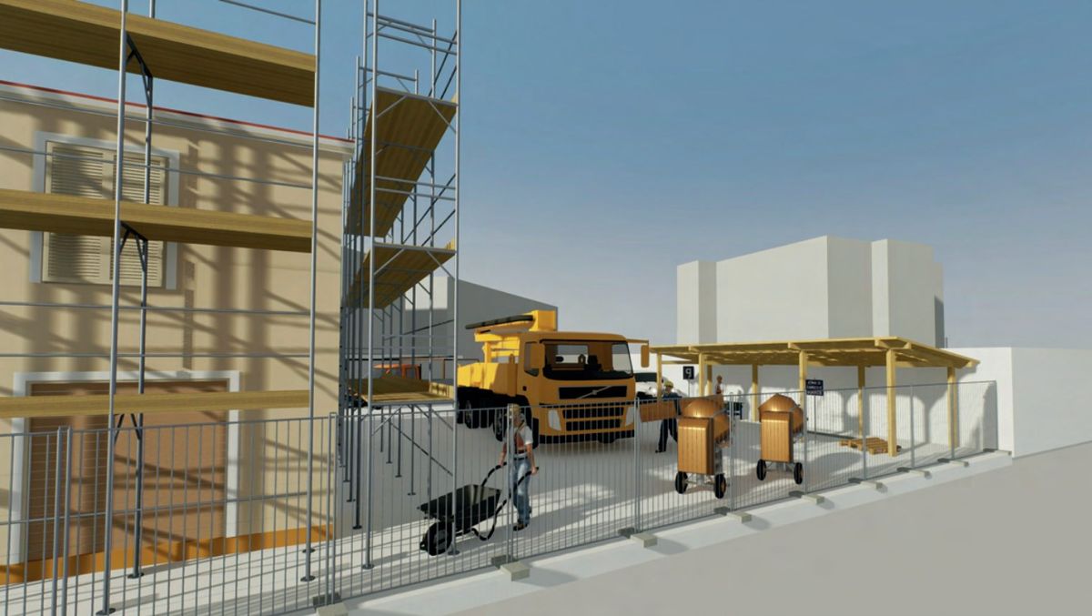 Vista interna dell'area di cantiere