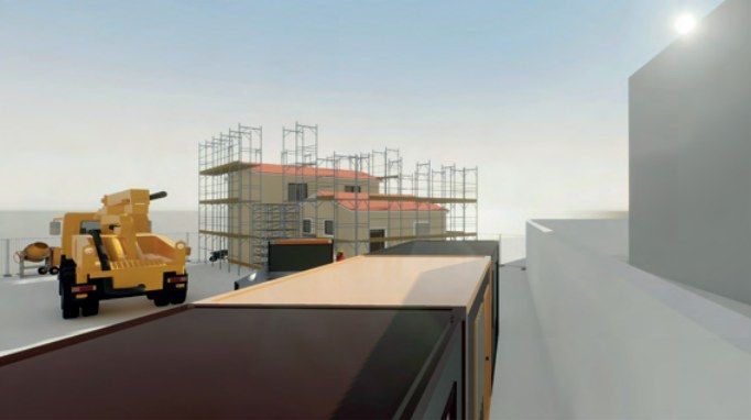 Vista esterna del cantiere